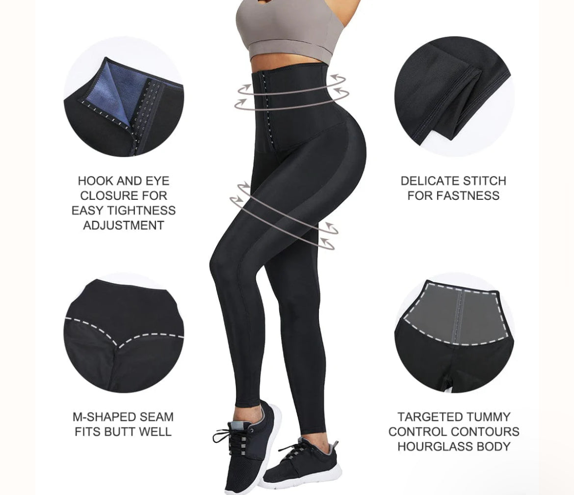 High-Waist Sauna Compression Leggings